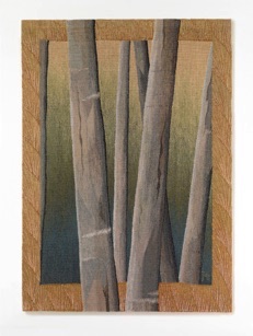 Tree Trunks with Orange Border
Wool, silk and linen
48” x 36” 2013